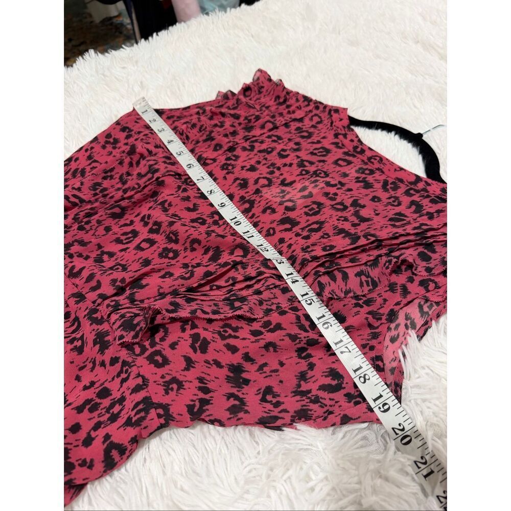 AllSaints Hali Roar Leopard Mini Dress in Black Pink Size 6 - Picture 4 of 9